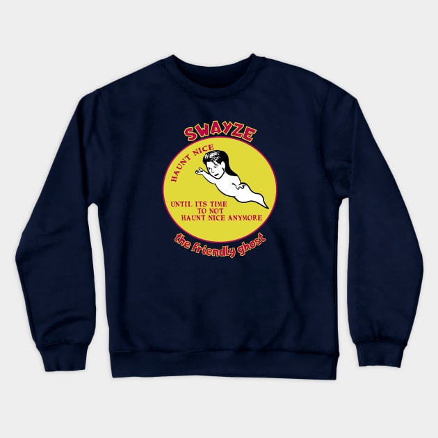 Swayze the Friendly Ghost Crewneck Sweatshirt by MadmanDesigns